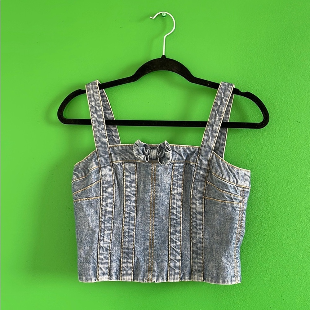 Vintage Marc Jacobs Denim Bustier Denim Crop Top